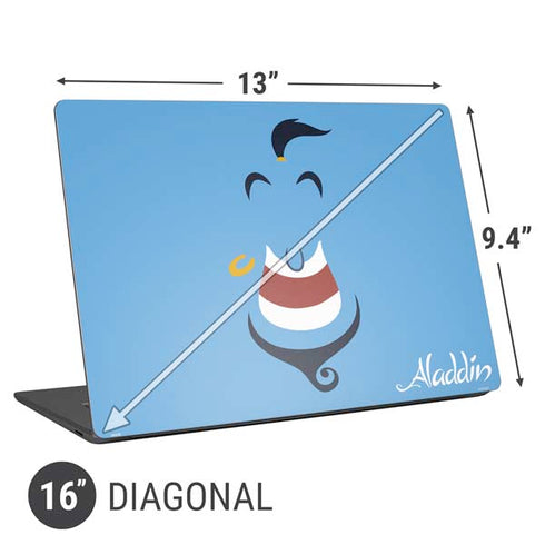 Disney Aladdin Genie Outline Art Universal Laptop 16in (13 x 9.4in) Skin